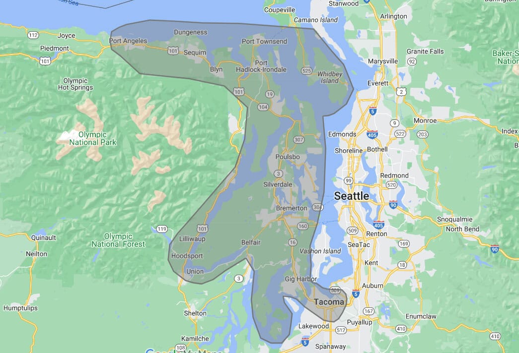 service area map Integrity Roofing & Construction Poulsbo